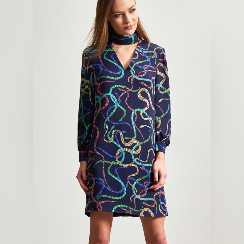 NWT Shanghai Tang-Silk Snake Print Dress in size 4-Darby dress